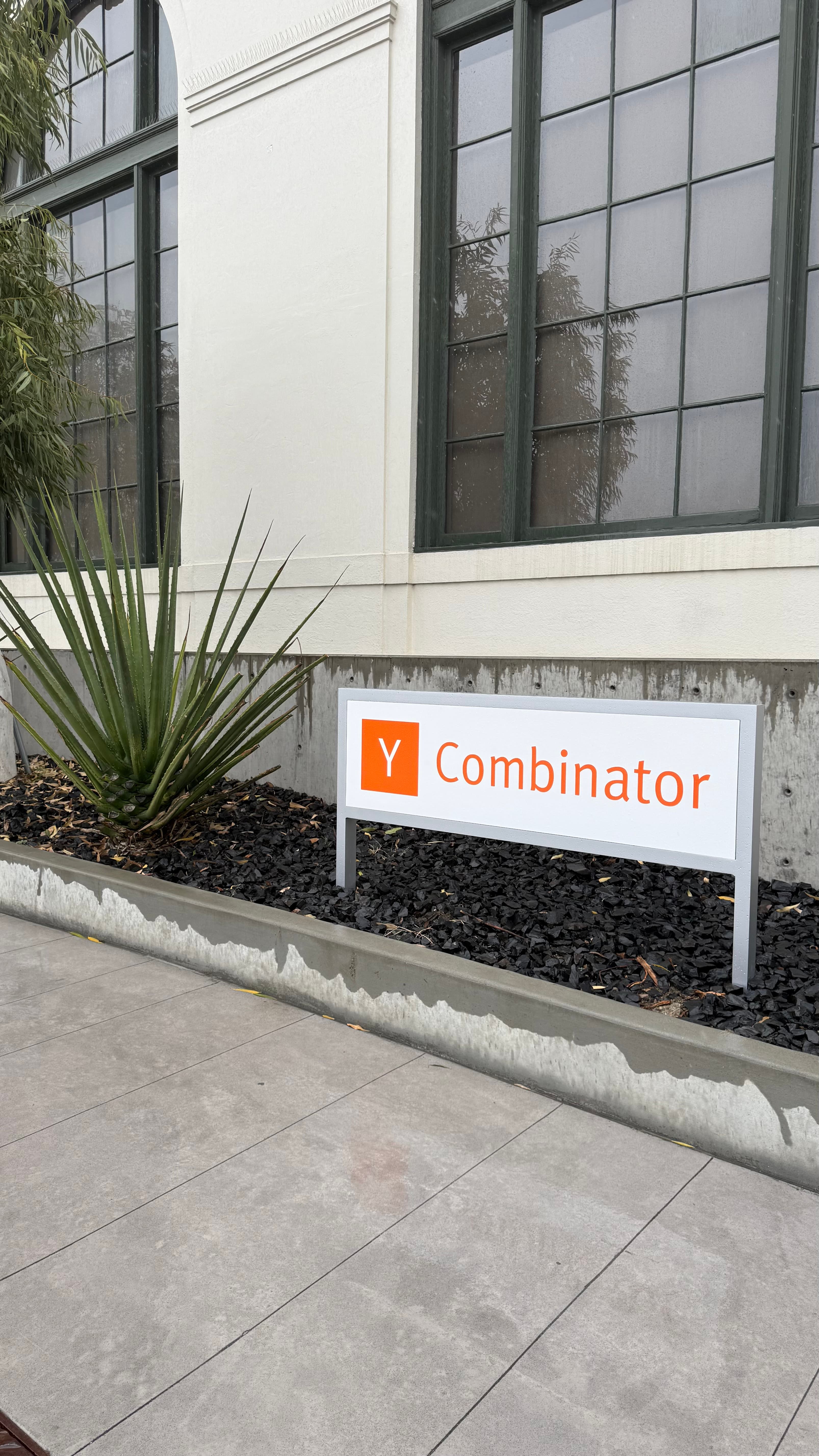 Y Combinator office sign during RoboHacks